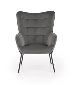 Halmar Fotele*CASTEL fotel wypoczynkowy czarny / jasny popiel1 sztuka