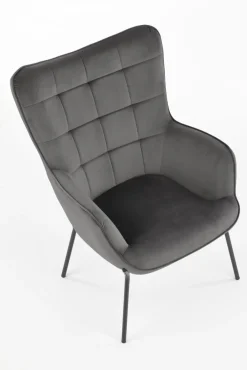 Halmar Fotele*CASTEL fotel wypoczynkowy czarny / jasny popiel1 sztuka