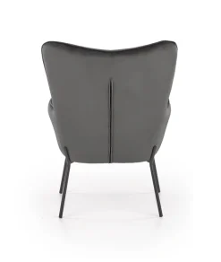 Halmar Fotele*CASTEL fotel wypoczynkowy czarny / jasny popiel1 sztuka