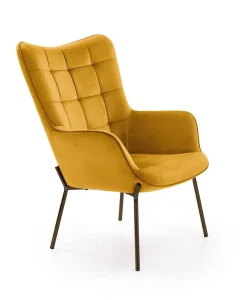 Halmar Fotele*CASTEL fotel wypoczynkowy czarny / musztardowy1 sztuka