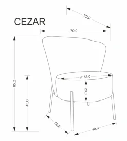 Halmar Fotele*CEZAR fotel wypoczynkowy, beżowy (1p=1szt)1 sztuka