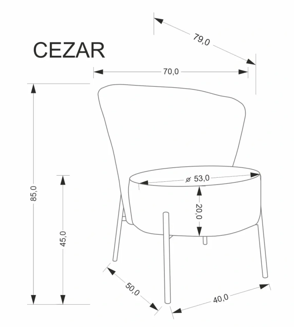 Halmar Fotele*CEZAR fotel wypoczynkowy, beżowy (1p=1szt)1 sztuka