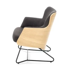 Halmar Fotele*CHILLOUT fotel wypoczynkowy ciemny popiel / dąb naturalny / czarny (1p=1szt)1 sztuka