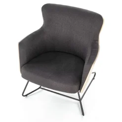 Halmar Fotele*CHILLOUT fotel wypoczynkowy ciemny popiel / dąb naturalny / czarny (1p=1szt)1 sztuka