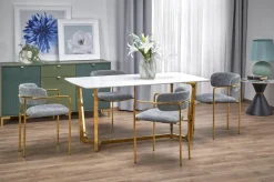 Halmar Stoły*CLEMENTE stół blat - biały marmur, nogi - złoty (2p=1szt)1 sztuka