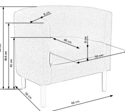 Halmar Fotele*CLUBBY fotel wypoczynkowy popiel (1p=1szt)1 sztuka