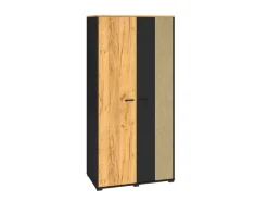 ML Meble Szafy*Colt 02 Dąb craft złoty/Czarny-Stal premium - szafa 2D