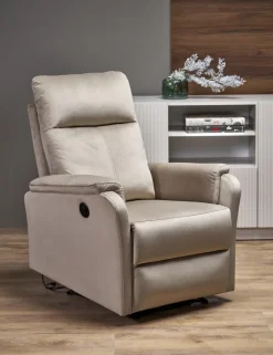 Halmar Fotele*CROCUS fotel wypoczynkowy z funkcją elektrycznego rozkładania, beżowy (1p=1szt)1 sztuka