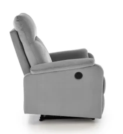 Halmar Fotele*CROCUS fotel wypoczynkowy z funkcją elektrycznego rozkładania, popielaty (1p=1szt)1 sztuka