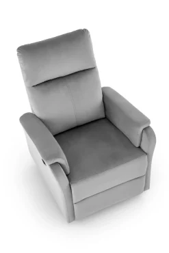 Halmar Fotele*CROCUS fotel wypoczynkowy z funkcją elektrycznego rozkładania, popielaty (1p=1szt)1 sztuka