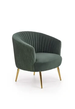 Halmar Fotele*CROWN fotel wypoczynkowy ciemny zielony / złoty1 sztuka