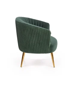 Halmar Fotele*CROWN fotel wypoczynkowy ciemny zielony / złoty1 sztuka