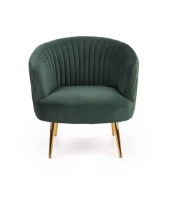 Halmar Fotele*CROWN fotel wypoczynkowy ciemny zielony / złoty1 sztuka