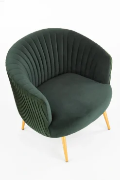 Halmar Fotele*CROWN fotel wypoczynkowy ciemny zielony / złoty1 sztuka