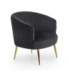 Halmar Fotele*CROWN fotel wypoczynkowy czarny / złoty1 sztuka