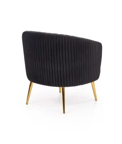 Halmar Fotele*CROWN fotel wypoczynkowy czarny / złoty1 sztuka