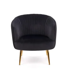 Halmar Fotele*CROWN fotel wypoczynkowy czarny / złoty1 sztuka