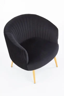 Halmar Fotele*CROWN fotel wypoczynkowy czarny / złoty1 sztuka