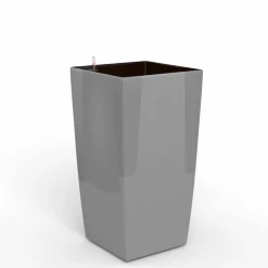 ArteHome Doniczki I Osłonki*Cube reprezentacyjna donica w kolorze szarym z wkładem nawadniającym 39x39x76