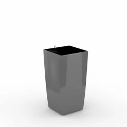 ArteHome Doniczki I Osłonki*Cube reprezentacyjna donica w kolorze szarym z wkładem nawadniającym 22x22x41