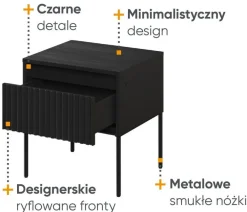 Lenart Szafki Nocne*Czarna szafka nocna Trend TR-10 czarna