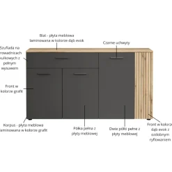 Mebelbos Komody*Czterodrzwiowa komoda z szufladą Esteban