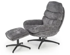Halmar Fotele*DARIO fotel wypoczynkowy z podnóżkiem oraz z funkcją kołyski, popielaty (1p=1szt)1 sztuka