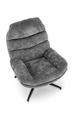 Halmar Fotele*DARIO fotel wypoczynkowy z podnóżkiem oraz z funkcją kołyski, popielaty (1p=1szt)1 sztuka