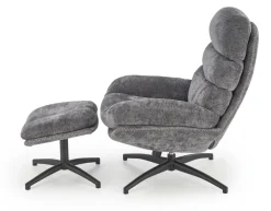 Halmar Fotele*DARIO fotel wypoczynkowy z podnóżkiem oraz z funkcją kołyski, popielaty (1p=1szt)1 sztuka