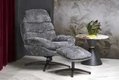 Halmar Fotele*DARIO fotel wypoczynkowy z podnóżkiem oraz z funkcją kołyski, popielaty (1p=1szt)1 sztuka