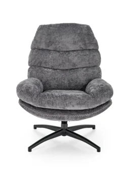 Halmar Fotele*DARIO fotel wypoczynkowy z podnóżkiem oraz z funkcją kołyski, popielaty (1p=1szt)1 sztuka