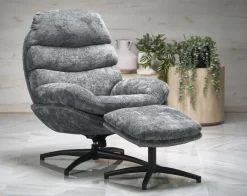 Halmar Fotele*DARIO fotel wypoczynkowy z podnóżkiem oraz z funkcją kołyski, niebieski (1p=1szt)1 sztuka