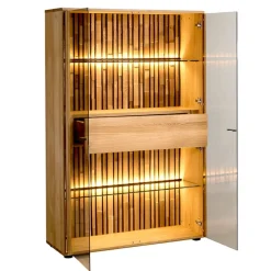 Dekort Witryny Do Jadalni|Witryny Do Salonu*Dębowa witryna z oświetleniem Tramonto Typ 13