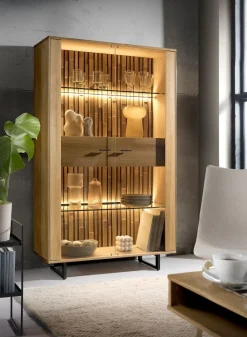 Dekort Witryny Do Jadalni|Witryny Do Salonu*Dębowa witryna z oświetleniem Tramonto Typ 13