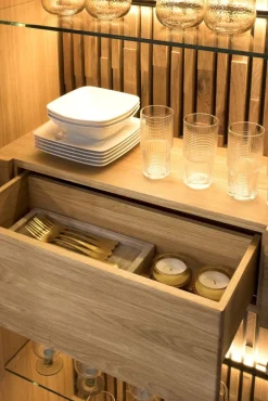 Dekort Witryny Do Jadalni|Witryny Do Salonu*Dębowa witryna z oświetleniem Tramonto Typ 13