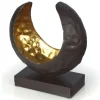 ArteHome Misy Dekoracyjne*Dekoracja metalowa w kształcie półksiężyca na drewnianej podstawie