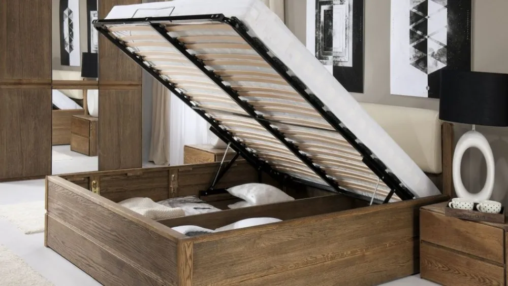 Dekort Łóżka Do Sypialni|Łóżka Drewniane*łóżko z pojemnikiem Atlanta typ 14, 16, 18 naturalne drewno