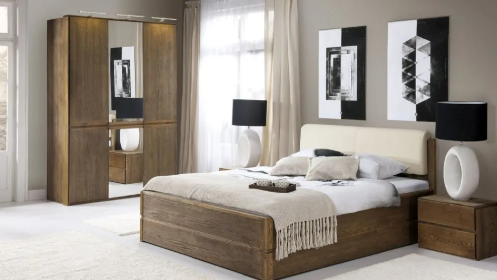 Dekort Łóżka Do Sypialni|Łóżka Drewniane*łóżko z pojemnikiem Atlanta typ 14, 16, 18 naturalne drewno