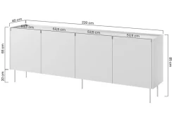 Bogart Komody*DESIN KOMODA 220 4D - cashmere / dąb nagano