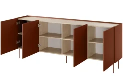 Bogart Komody*DESIN KOMODA 220 4D - ceramic red / dąb nagano
