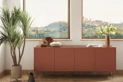 Bogart Komody*DESIN KOMODA 220 4D - ceramic red / dąb nagano