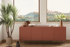 Bogart Komody*DESIN KOMODA 220 4D - ceramic red / dąb nagano