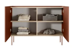 Bogart Komody*DESIN KOMODA 120 2D - ceramic red / dąb nagano