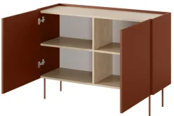 Bogart Komody*DESIN KOMODA 120 2D - ceramic red / dąb nagano