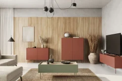 Bogart Komody*DESIN KOMODA 120 2D - ceramic red / dąb nagano