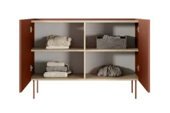 Bogart Komody*DESIN KOMODA 120 2D - ceramic red / dąb nagano