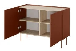 Bogart Komody*DESIN KOMODA 120 2D - ceramic red / dąb nagano