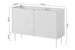 Bogart Komody*DESIN KOMODA 120 2D - ceramic red / dąb nagano