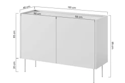 Bogart Komody*DESIN KOMODA 120 2D - ceramic red / dąb nagano