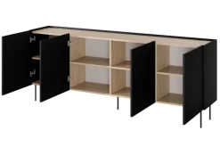 Bogart Komody*DESIN KOMODA 220 4D - czarny mat / dąb nagano